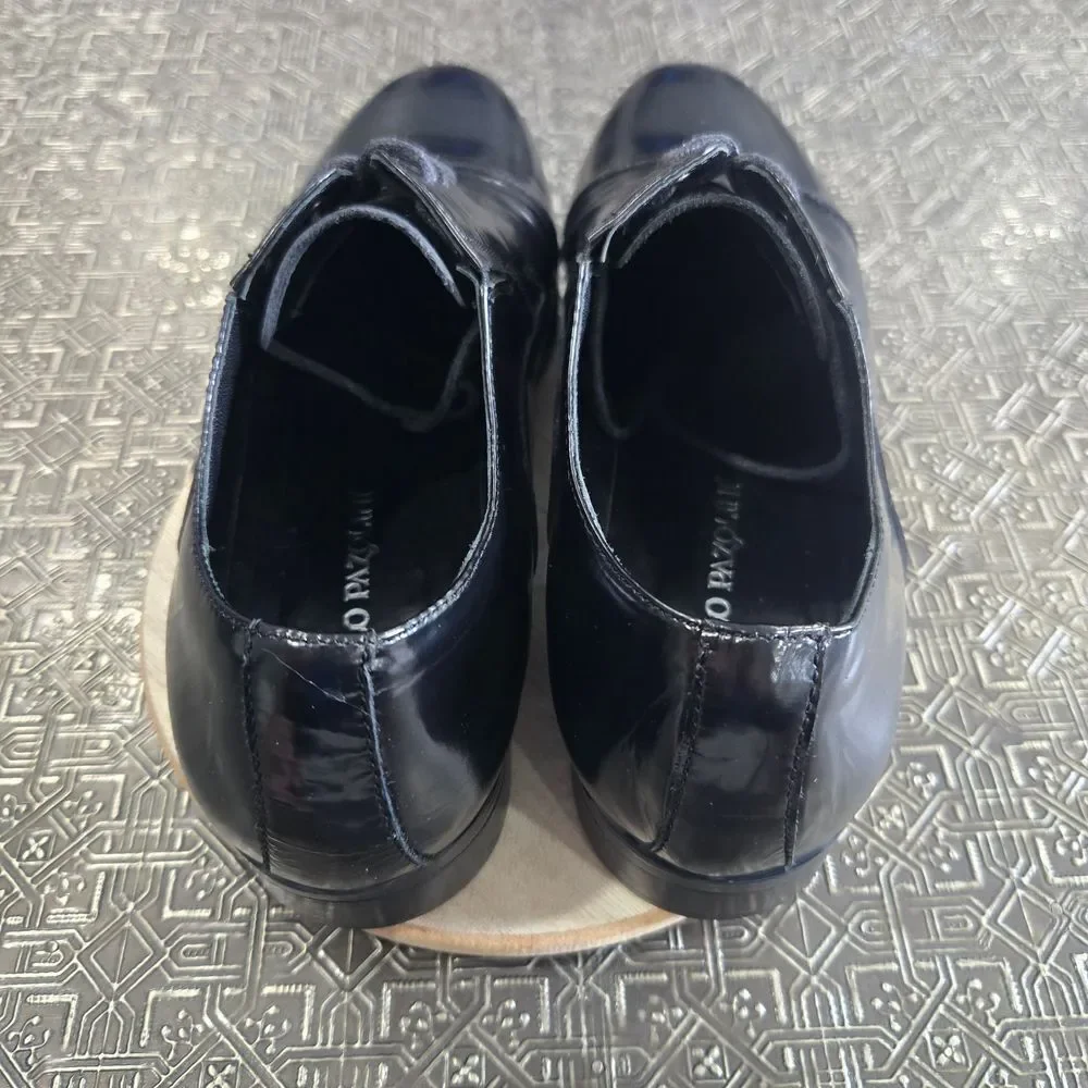 Carlo Pazolini Classic Black Leather Men's Dress Shoes Size 6.5